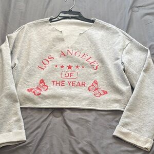 Gray Los Angeles Graphic Crop Top